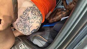 Friends stop car and fuck hotties in grass?