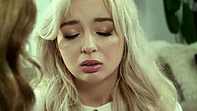 Could this be a gangbang? Sad blondie gets railed by bestie and 8 huge cocks