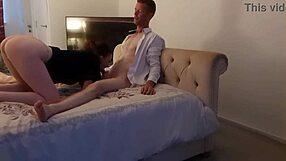 hot quickie with sexy slut bareback blowjob and riding