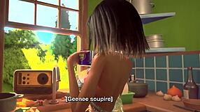 3dgspot, liten 18+ trans knuller gigantisk busty trans, franske subs