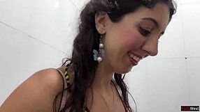 Crazy gay guy walks on public waterfall