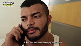 That slutty guy dives mouth first onto the big black cock