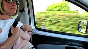 Is Housewife Flashing Tits on Road?