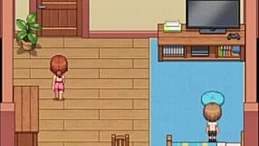 Fucks in bathroom and spies on pool