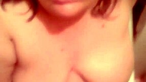 Hot bathtub blowjob with cum on boobs in the bathroom featuring curvy wife