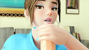 Mei Provides Blowjob And Handjob With Big Tits.