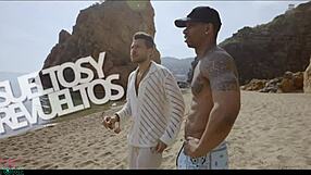 Two broke blonde friends dive into a wild 3some shoot.