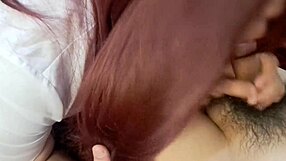 homemade asian couple in cosplay gives blowjob cum in mouth