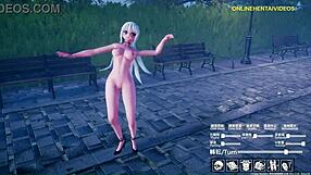 Cute anime girl dances innocently, then gets fucked in contrasting scenes.