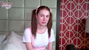 Redhead Ellie Murphy begs Seth for sex tips in bed. Juicy missionary and cowgirl action unfolds.