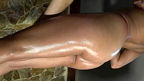 Oiled Colombian butt fingered in massage!