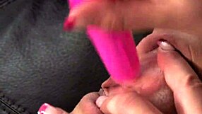 Brunette teen girl masturbates with toys