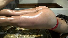 Oiled Colombian butt fingered in massage!