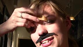 White Teen Blows Big Cocks Outdoors For Facial!