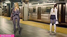 Intense masturbation with big ass flashing on way home