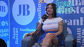 Damn, Oiled Latina Kataleya Ross with Stunning Tits Rides Vibrator Machine to Cum on Juan Bustos Podcast!