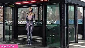 Intense masturbation with big ass flashing on way home