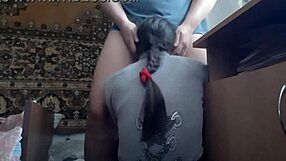 I Control Her Head for Faster Climax in Anime Lesbian Cunilingus Scene