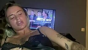 Damn, slutty goth with huge tits fingers herself after college! 🔥