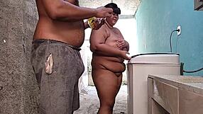 latina milf stepmom gets cum on huge tits in backyard?