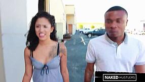 Curly Haired Latina College Girl Sucks Black Dick Outdoors for Thrills