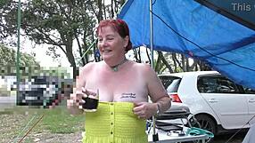 Trashy Kiwi Milf's Public Disgrace at Holiday Park