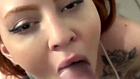 Redhead Stepsister Loves Sucking Big Cock for Cumshot