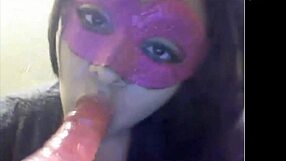 Bbw teases with blowjob on toy