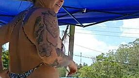 married woman with body stuck in big ass, husband watches