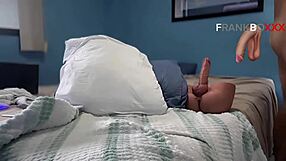 She played with her big toy until her cousin almost walked in on her