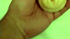 hey, this amateur tries huge toys in costume