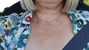 selfie with tits exposed in the car