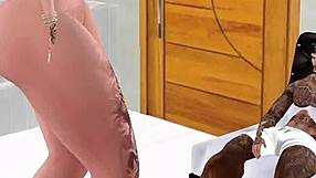 blonde naughty girl dances for her handsome half brother