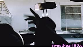 Teen lesbians eat out in locker room intensely