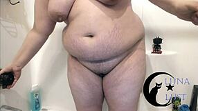 Bbw girlfriend shaves her fat body for close friend