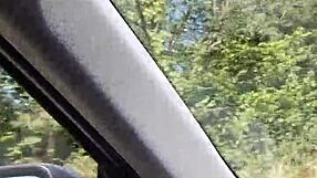 selfie with tits exposed in the car