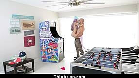 Big cock man devours her tight Asian pussy until she begs