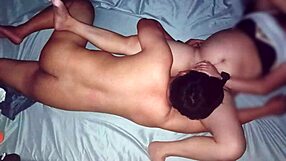 is this chubby asian mom having sex with her roommate?