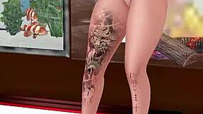 blonde naughty girl dances for her handsome half brother