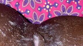 Ebony Slut Receives Creampie from Big Black Cock