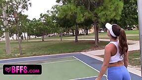 teen bffs lick hot basketball coach after training