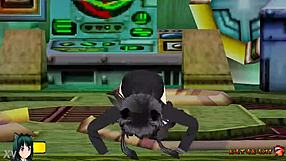 Yukari Katsubari in stockings undresses during bossfight