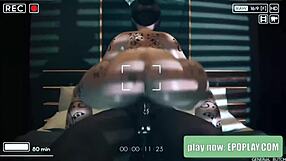 Intense riding on big black cock with monster size