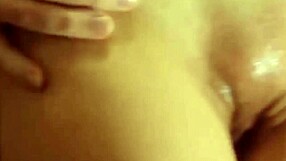 teen rubbing shaved pussy while jerking cock until cumshot