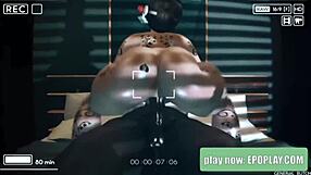 Intense riding on big black cock with monster size