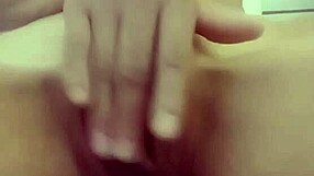 Skinny slutty girl gets her pussy worked hard in wild solo action.