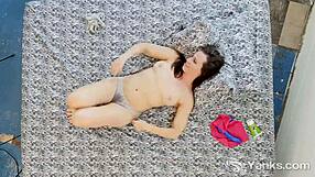 Gorgeous brunette toys her pussy with adorable masturbation