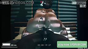 Intense riding on big black cock with monster size