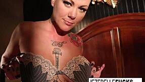 Jezebelle Bond Teases Seductively In Lingerie, Hiding Her Big Tits.