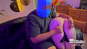 Snow bunny pawg eats cock after hard ass spanking!